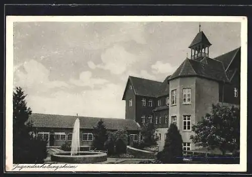 AK Solling bei Dassel, Jugenderholungsheim mit Brunnen