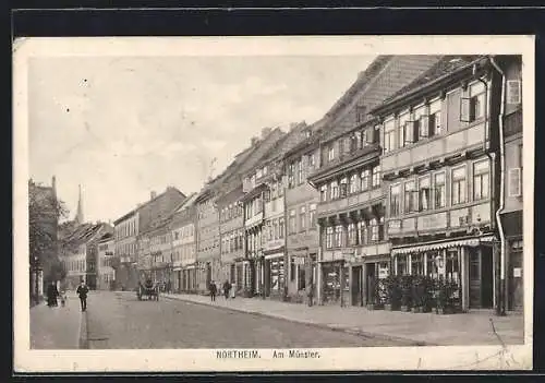 AK Northeim, Strasse am Münster mit Geschäften