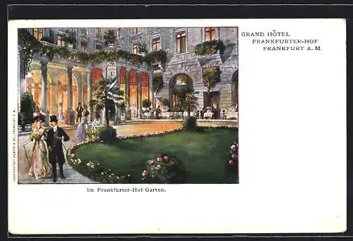 AK Frankfurt /Main, Grand Hotel Frankfurter Hof, Im Frankfurter Hof-Garten