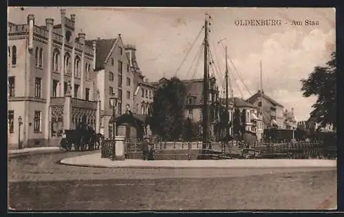 AK Oldenburg i. Gr., Strassenpartie am Stau