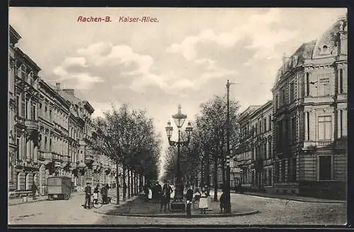AK Aachen-B., Kaiser-Allee mit Bäumen