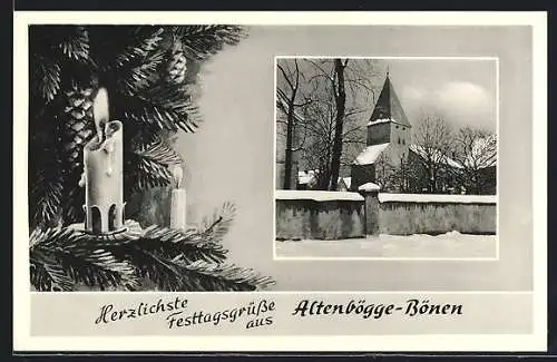 AK Altenbögge-Bönen, Kirche zur Weihnachtszeit