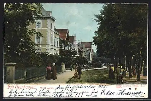 AK Bad Oeynhausen, Strasse West Corso mit Passanten