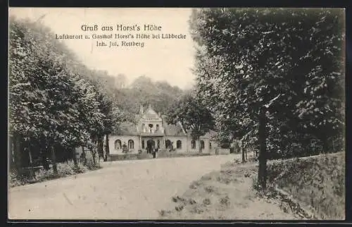 AK Lübbecke, Gasthof Horst's Höhe, Inhaber Jul. Rettberg