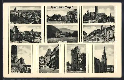 AK Mayen / Eifel, Markt, Kloster Helgoland, Rathaus