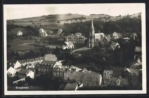 AK Burgbrohl, Ortspartie mit Kirche