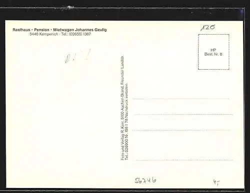 AK Kempenich, Rasthaus-Pension Johannes Geulig