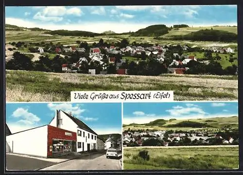 AK Spessart / Eifel, Edeka-Geschäft, Totalansichten