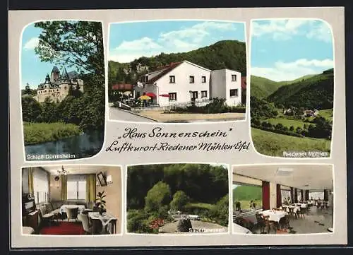 AK Riedener Mühlen / Eifel, Pension Haus Sonnenschein, Sauerbrunnen, Schloss Dürresheim