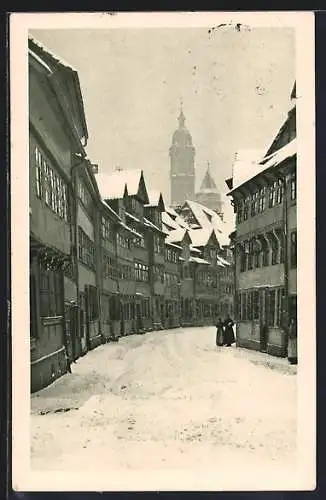 AK Braunschweig, Partie der Nickelnkultstrasse im Winter