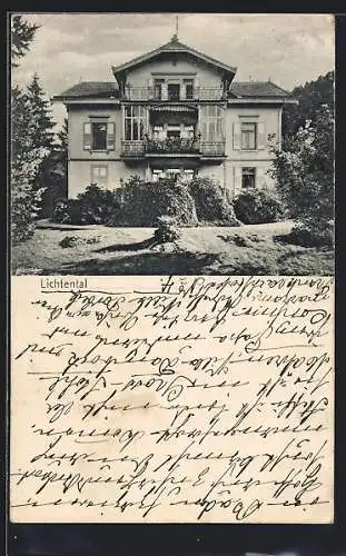 AK Lichtental, Villa mit Garten