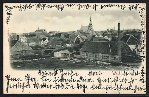 AK Werl, Totalansicht mit Blick zur Kirche