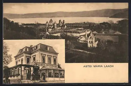 AK Niedermendig am Laacher See, Hotel Zur Erholung, Jacob Sauerborn, Abtei Maria Laach