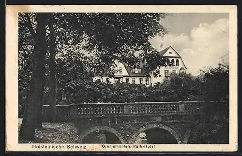 AK Gremsmühlen /Holsteinische Schweiz, Park-Hotel mit Brücke