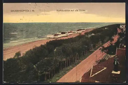 AK Brunshaupten i. M., Kurhausblick auf die Bäder