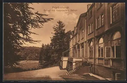 AK Friedrichsruh, Schloss mit historischem Balkon