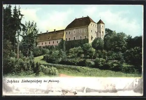 AK Meissen, Schloss Siebeneichen am Waldrand