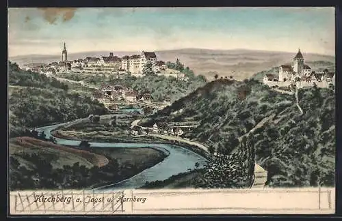 AK Kirchberg a. Jagst, Panorama mit Hornberg