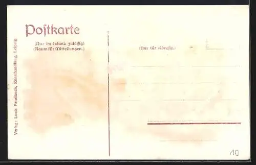 AK Leipzig, Teilansicht mit neuem Rathaus und Parkanlage