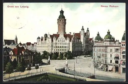 AK Leipzig, Geschäft Friedrich W. S. am Neuen Rathaus