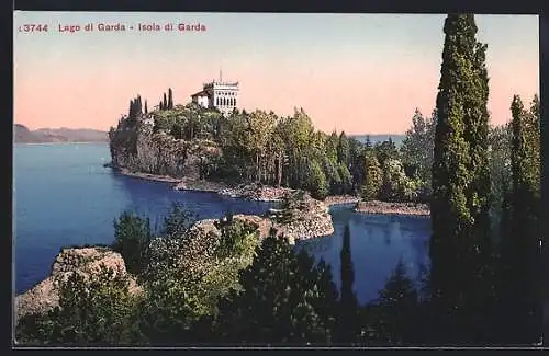 AK Isola di Garda /Lago di Garda, Blick auf die Insel