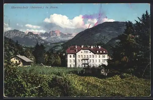 AK Bozen, Marienschule mit Bergpanorama