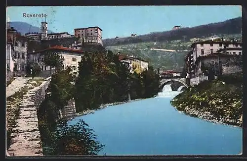 AK Rovereto, Teilansicht mit Flusspartie