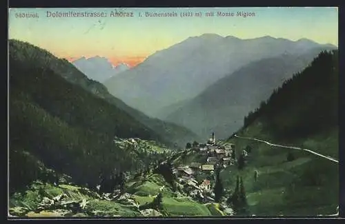 AK Andraz i. Buchenstein, Ortsansicht mit Monte Migion