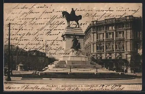 AK Milano, Monumento a G. Garibaldi