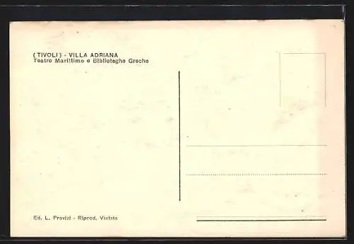 AK Tivoli, Villa Adriana, teatro Marittimo e Biblioteghe Greche