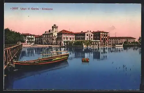 AK Sirmione /Lago di Garda, Hotel-Restaurant am Hafen