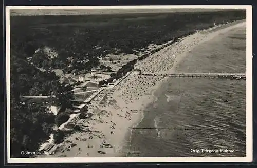 AK Göhren a. Rügen, Strandbad vom Flugzeug aus