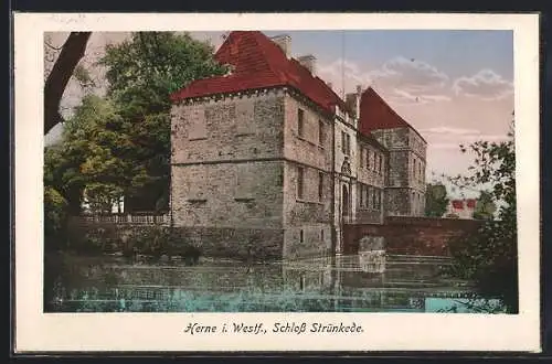 AK Herne i. Westf., Blick auf das Schloss Strünkede
