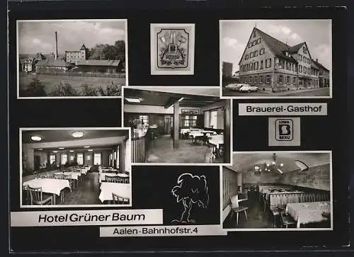 AK Aalen, Gasthof, Brauerei und Hotel Grüner Baum, in den Gasträumen