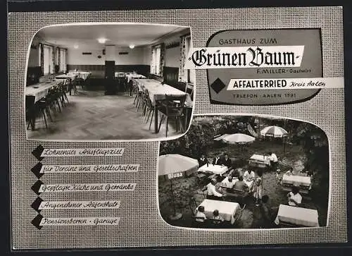 AK Affalterried /Aalen, Gasthaus zum Grünen Baum, Bes. F. Miller