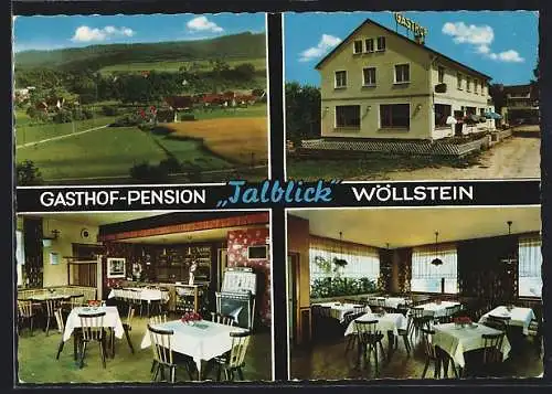 AK Wöllstein / Württ., Gasthof-Pension Talblick, Innenansichten
