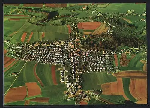 AK Fachsenfeld bei Aalen, Ortsansicht vom Flugzeug aus