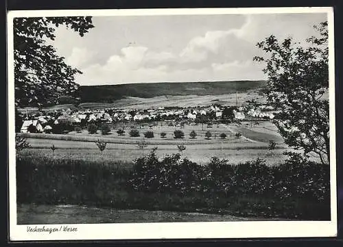 AK Veckerhagen /Weser, Ortsansicht aus der Vogelschau