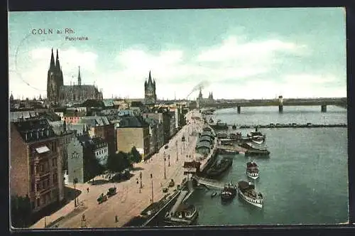 AK Cöln a. Rh., Panorama, am Leystapel