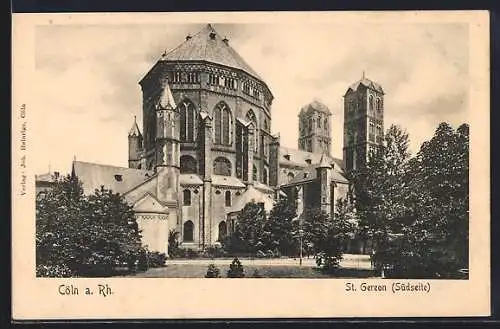 AK Köln, Südseite der Kirche St. Gereon