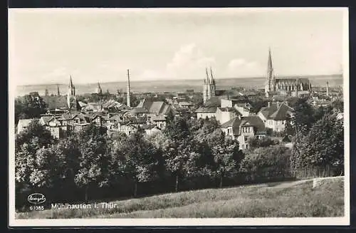 AK Mühlhausen i. Th., Panorama von der Bergwiese aus gesehen