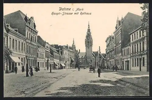 AK Dahme i. Mark, Haupt-Strasse mit Rathaus