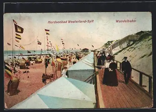 AK Westerland /Sylt, Wandelbahn am Strand