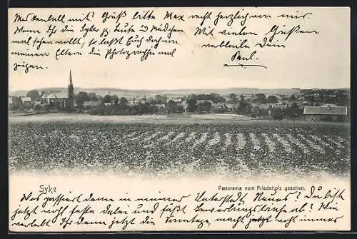 AK Syke, Panorama vom Friedeholz gesehen