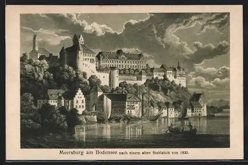 AK Meersburg, Ortspartie am Bodensee