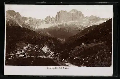 Foto-AK Fritz Gratl: Bozen, Blick zum Rosengarten