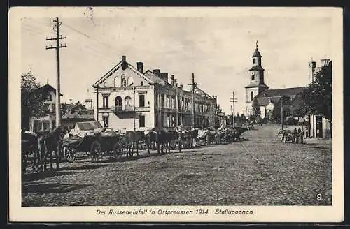 AK Stallupoenen, Russeneinfall in Ostpreussen 1914