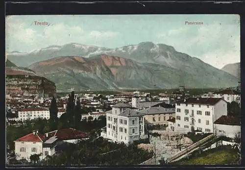 AK Trento, Teilansicht mit Bergpanorama