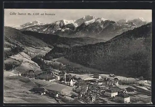 AK Colle Isarco sul Brennero, Gesamtansicht mit Bergpanorama aus der Vogelschau