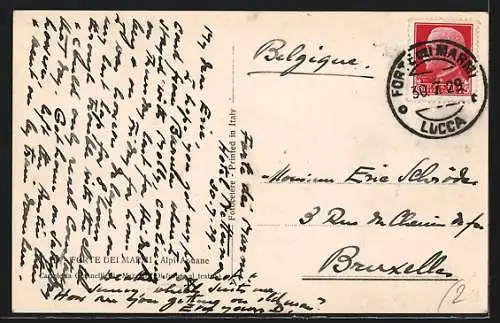 AK Forte dei Marmi /Lucca, Ortsansicht vom Strand aus, mit Pfahlhaus